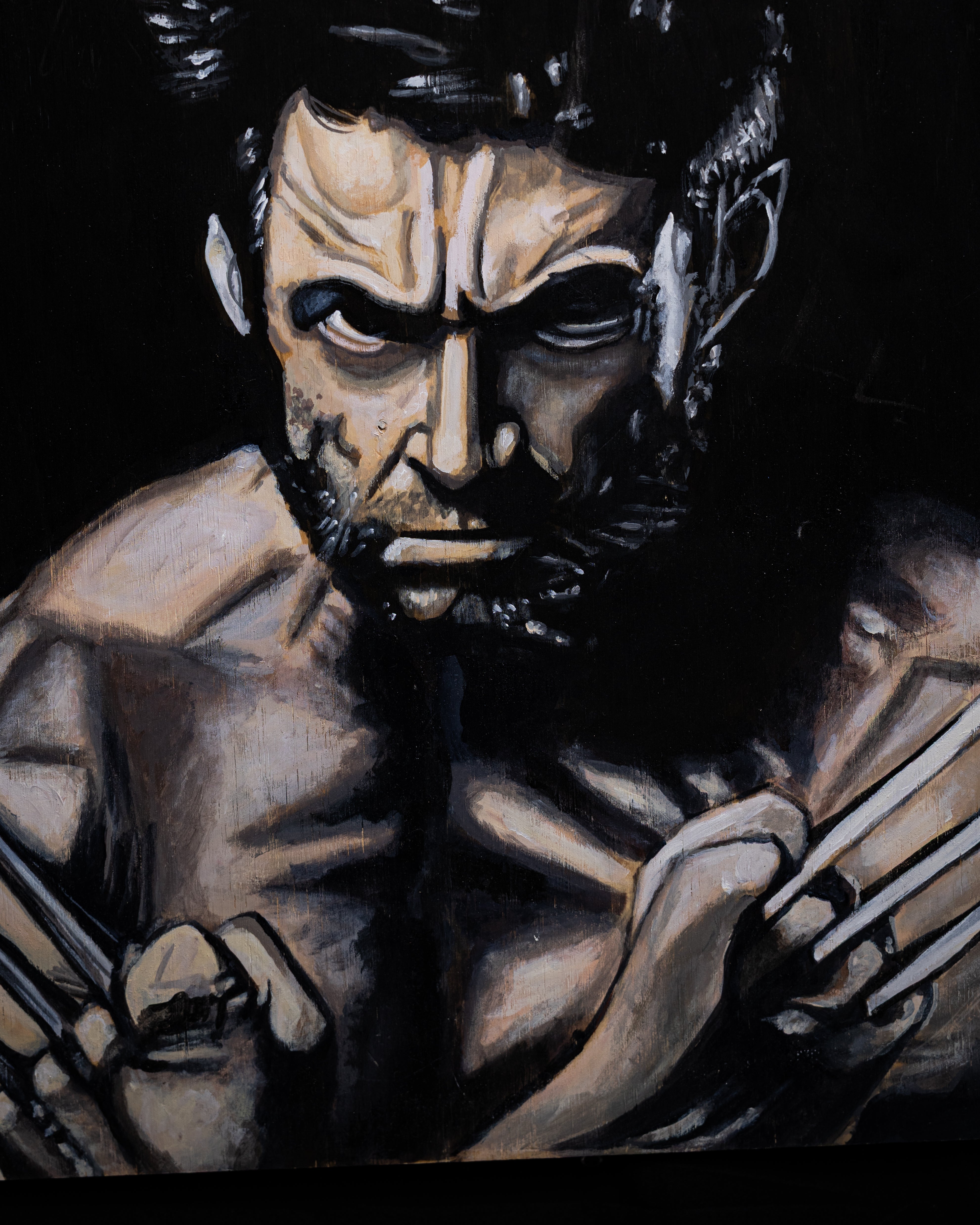 Primal Steel – Wolverine | Original 1/1 on Wood by ShayArt