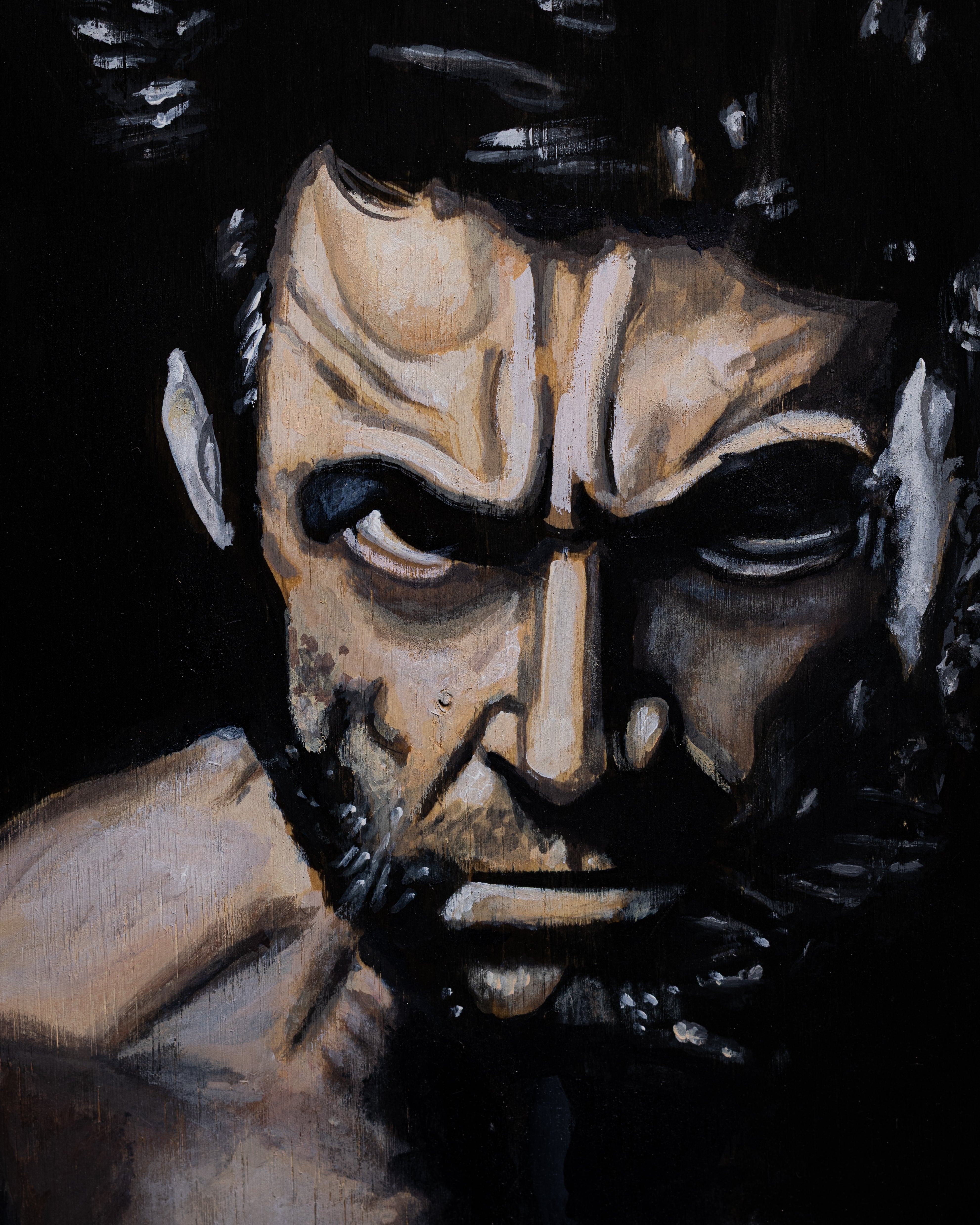 Primal Steel – Wolverine | Original 1/1 on Wood by ShayArt